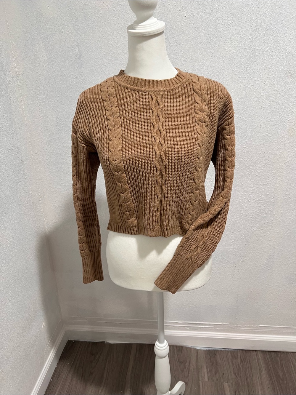 Calvin Klein Jeans Cable-Knit Crewneck Sweater - Brown